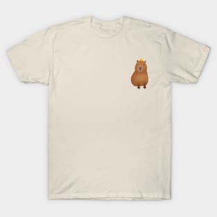 Sitting Capybara with an Orange Hat T-Shirt